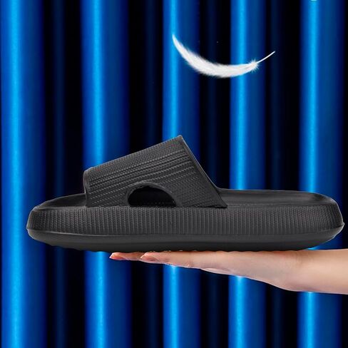 QZUnique قطعتان من شباشب الوسادة للنساء والرجال، شرائح دش سحابية مضادة للانزلاق، صنادل حمام سريعة الجفاف للداخل والخارج in Kuwait