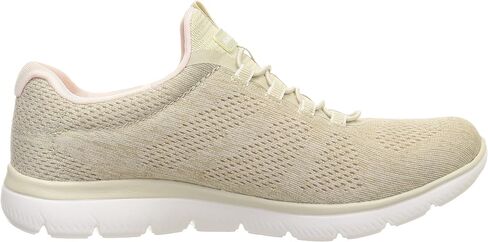 Skechers Women's Summits Fun Flare Sneaker, Taupe/Pink=TPPK, 8 Wide in Saudi Arabia