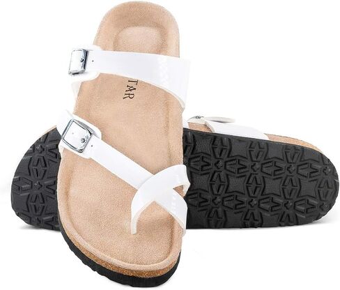 TF STAR Womens Comfortable Cork Footbed Sandals,Sandals Clip Toe Flip Flops Casual Flat Slippers in Kuwait