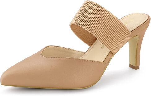 Allegra K Women's Pointed Toe Elastic Strap Stiletto Heels Mules in Saudi Arabia