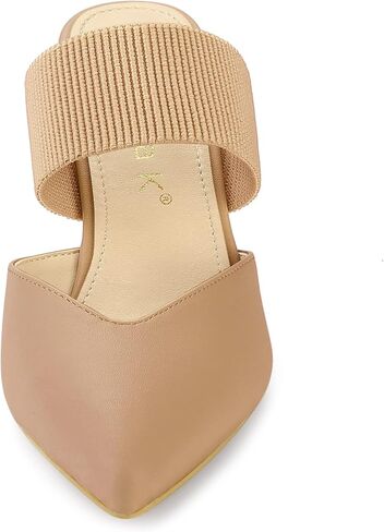 Allegra K Women's Pointed Toe Elastic Strap Stiletto Heels Mules in Saudi Arabia