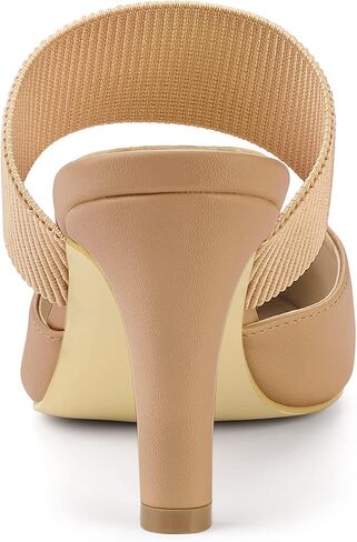Allegra K Women's Pointed Toe Elastic Strap Stiletto Heels Mules in Saudi Arabia