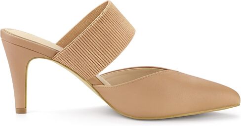Allegra K Women's Pointed Toe Elastic Strap Stiletto Heels Mules in Saudi Arabia