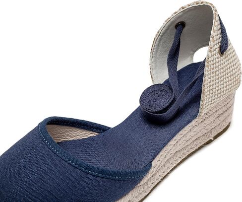 U-lite Womens Platform Wedge Sandals Espadrilles Closed Toe Ankle Strap Lace Up Ankle-Tie Strap Classic Espadrille Heel in Saudi Arabia