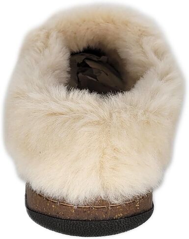 Clarks Womens Slipper Suede Leather Scuff Toe - Plush Faux Fur Collar/Lined With A Cork Midsole - Open Back Indoor Outdoor House Slippers For Women in Saudi Arabia