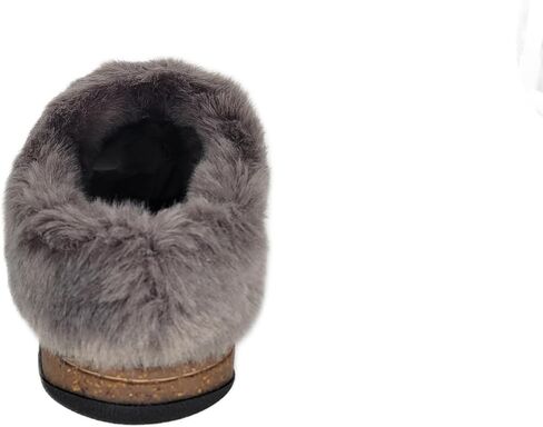 Clarks Womens Slipper Suede Leather Scuff Toe - Plush Faux Fur Collar/Lined With A Cork Midsole - Open Back Indoor Outdoor House Slippers For Women in Saudi Arabia