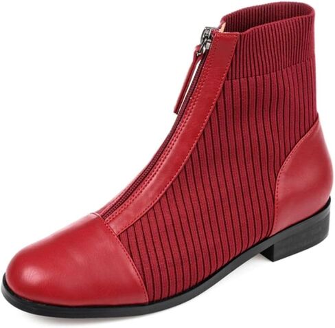 Journee Collection Womens Bexlie Bootie with Front Facing Zipper and Capped Toe in Saudi Arabia