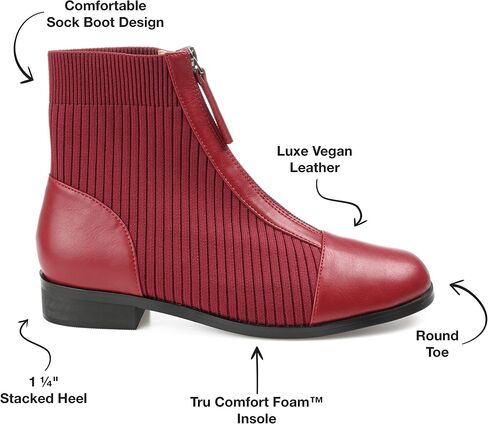 Journee Collection Womens Bexlie Bootie with Front Facing Zipper and Capped Toe in Saudi Arabia