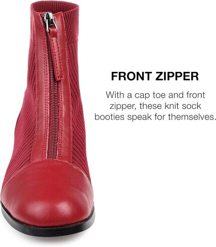 Journee Collection Womens Bexlie Bootie with Front Facing Zipper and Capped Toe in Saudi Arabia