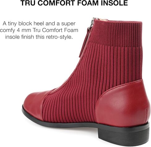 Journee Collection Womens Bexlie Bootie with Front Facing Zipper and Capped Toe in Saudi Arabia