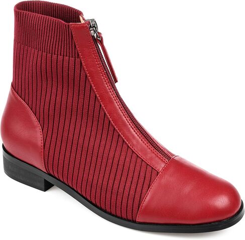 Journee Collection Womens Bexlie Bootie with Front Facing Zipper and Capped Toe in Saudi Arabia