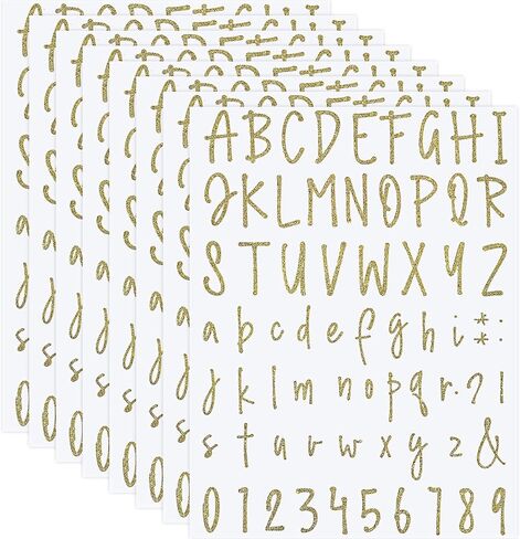 552 Pieces 8 Sheets Letter Stickers Self Adhesive Number Alphabet Vinyl Stickers Cursive Mailbox Numbers Labels Decals for Scrapbooking DIY Crafts Art Making Window Door Sign(1 Inch,White) in Kuwait