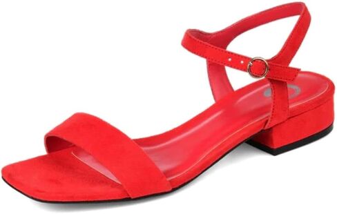 Journee Collection Womens Beyla Heels with Square Shaped Open Toe and Buckle Closure in Kuwait