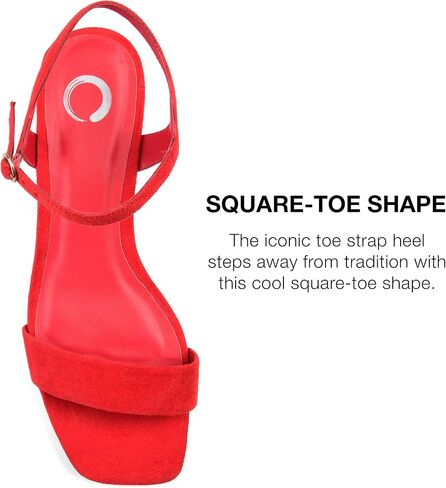 Journee Collection Womens Beyla Heels with Square Shaped Open Toe and Buckle Closure in Kuwait
