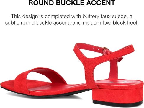 Journee Collection Womens Beyla Heels with Square Shaped Open Toe and Buckle Closure in Kuwait
