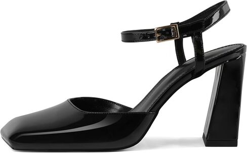 Zamikoo Womens Ankle Strap Square Toe Chunky Heel Pumps Shoes Dressy 3.5 Inches in Saudi Arabia