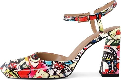 Zamikoo Womens Ankle Strap Square Toe Chunky Heel Pumps Shoes Dressy 3.5 Inches in Saudi Arabia