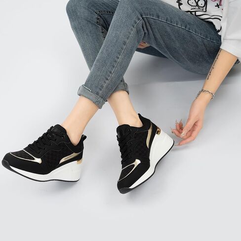 Cestfini Fashion Wedge Heeled Sneakers for Women Platform Sneakers Non-Slip Women Wedge Tennis Shoes in Saudi Arabia