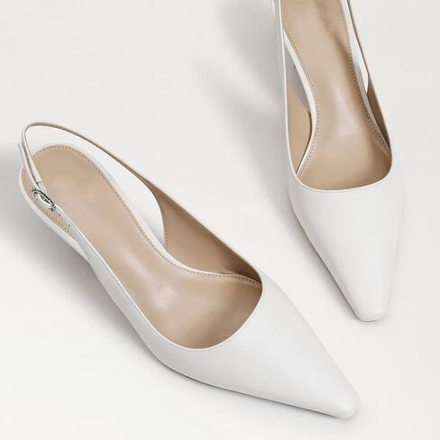 Slingback Pumps for Women, Kitten Heels with Pointed Toe Low Heel Sandals Ankle Buckle Strap Heels Slip-On Pumps in Saudi Arabia