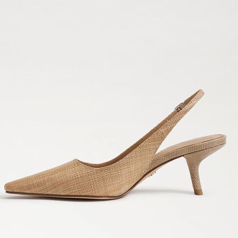 Slingback Pumps for Women, Kitten Heels with Pointed Toe Low Heel Sandals Ankle Buckle Strap Heels Slip-On Pumps in Saudi Arabia