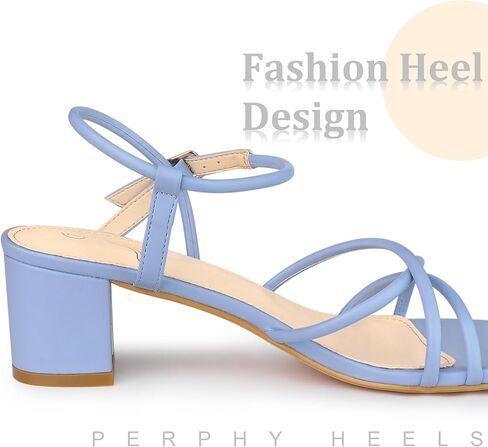 Perphy Strappy Heels Square Toe Slingback Chunky Heel Sandals for Women in Saudi Arabia