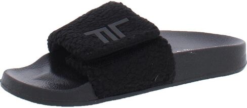 صنادل LONDON FOG النسائية Scarlett Sherpa Spa Slide مفتوحة عند الأصابع للمنزل في الأماكن المغلقة والمفتوحة in Kuwait