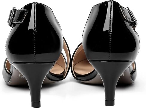 Womens Buckle Dress D'Orsay Wedding Pointed Toe Patent Adjustable Strap Kitten Low Heel Pumps Shoes 2 Inch in Saudi Arabia