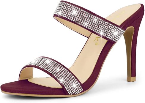 Allegra K Women's Open Toe Stiletto Heel Rhinestone Mules Sandals in Saudi Arabia