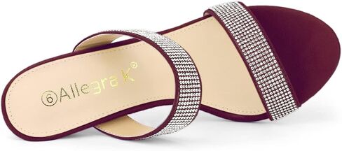 Allegra K Women's Open Toe Stiletto Heel Rhinestone Mules Sandals in Saudi Arabia