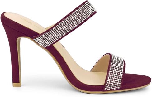 Allegra K Women's Open Toe Stiletto Heel Rhinestone Mules Sandals in Saudi Arabia