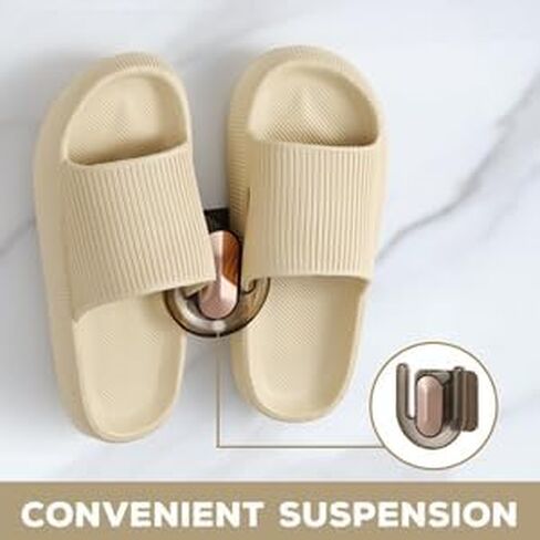 Cloud Slides For Women/Men - Ultra Cushion Pillow Slides With Wall Hanging Hook Non-Slip Thick Sole Cloud Slippers, Lightweight And Quick Drying Shower Slippers in Saudi Arabia