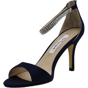 NINA Womens Volanda Rhinestone Evening Ankle Strap Dress Sandals High Heel 3" & Up - Blue