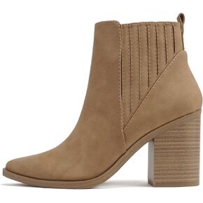 Soda “DUVETS" ~ Women Pointed Toe Pull-On Finger Gore High Heel Ankle Boot