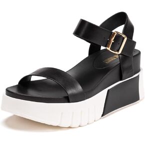 Frank Mully Women's Platform Sandals Open Toe Ankle Strap Buckle Adujustable Casual Platform Sandals Shoes