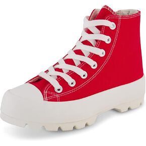 CUSHIONAIRE Women's Vespa high top Canvas Sneaker +Memory Foam and Side Zipper