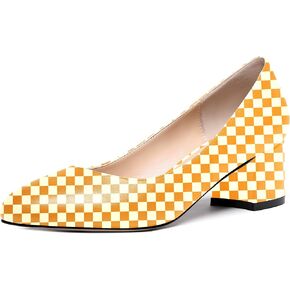 WAYDERNS Women's Matte Round Toe Slip On Block Chunky Low Heel Pumps Shoes 2 Inch