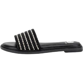 Yellow Box Women's Lasky Slide Sandal with Rhinestones, Almond Toe Comfortable Flip-Flop