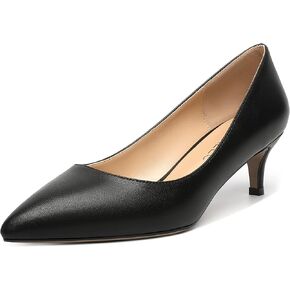 Womens Dating Dress Solid Pointed Toe Slip On Casual Kitten Low Heel Pumps Shoes 2 Inch
