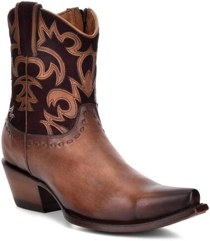 حذاء Cuadra النسائي الغربي الأنيق من الجلد الطبيعي مع سحاب بني in Kuwait