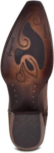 حذاء Cuadra النسائي الغربي الأنيق من الجلد الطبيعي مع سحاب بني in Kuwait