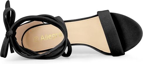 Allegra K Women's Faux Velvet Lace Up Chunky Heel Strappy Sandals in Saudi Arabia