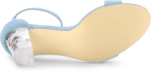 Allegra K Women's Ankle Strap Clear Heel Chunky Heels Sandals in Saudi Arabia