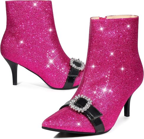 Perphy Glitter Boot Rhinestone Pointed Toe Stiletto Heel Ankle Boots for Women in Saudi Arabia