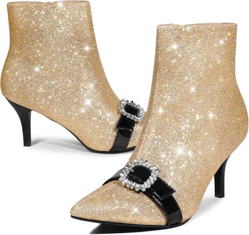 Perphy Glitter Boot Rhinestone Pointed Toe Stiletto Heel Ankle Boots for Women in Saudi Arabia