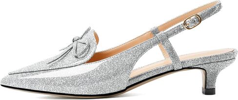 Zamikoo Kitten Heels للنساء مع فيونكة، صنادل ذات كعب منخفض، أحذية لوفر بمقدمة مدببة لفستان العمل والمكتب كاجوال 1.5 بوصة in Kuwait