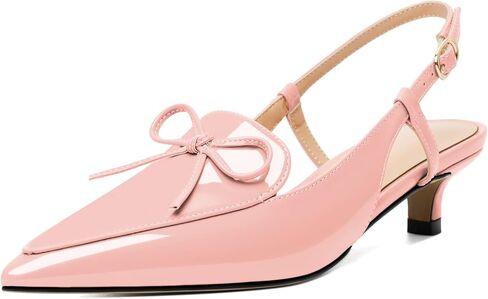 Zamikoo Kitten Heels للنساء مع فيونكة، صنادل ذات كعب منخفض، أحذية لوفر بمقدمة مدببة لفستان العمل والمكتب كاجوال 1.5 بوصة in Kuwait