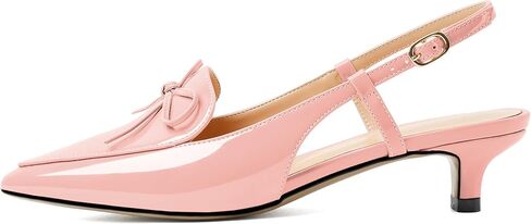 Zamikoo Kitten Heels للنساء مع فيونكة، صنادل ذات كعب منخفض، أحذية لوفر بمقدمة مدببة لفستان العمل والمكتب كاجوال 1.5 بوصة in Kuwait