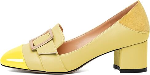 Zamikoo Block Heels for Women, Round Cap Toe Slip On Low Heel Pumps with Buckle Strap, Chunky Low Heels Loafers Pumps Dress Shoes for Wedding Party Office 2 Inches in Saudi Arabia