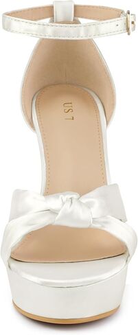 Allegra K Women's Platform Heels Twist Knot Stiletto Heel Satin Heel Sandals in Saudi Arabia