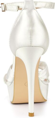 Allegra K Women's Platform Heels Twist Knot Stiletto Heel Satin Heel Sandals in Saudi Arabia
